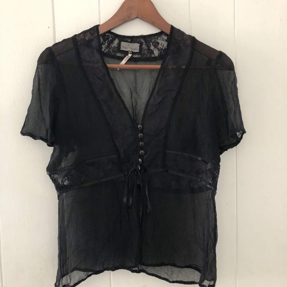 Free People Y2K lace sheer top